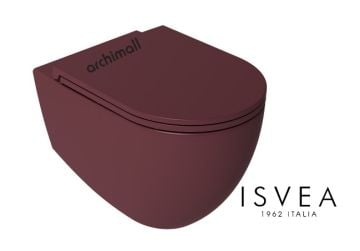 İsvea Banyo İnfinity Asma Klozet Seti Bordo