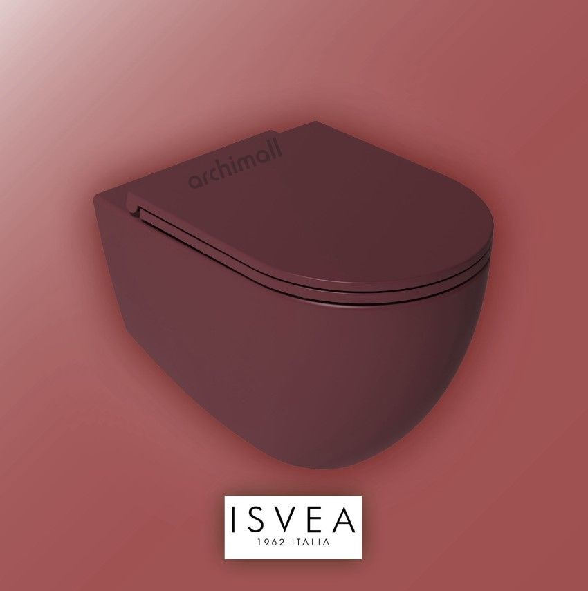 İsvea Banyo İnfinity Asma Klozet Seti Bordo