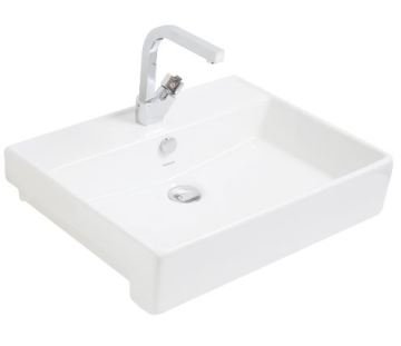 KastraYT 60x46cm Yarım Tezgah Lavabo Beyaz