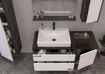 Orka Verona 100 cm Asma Banyo Dolabı