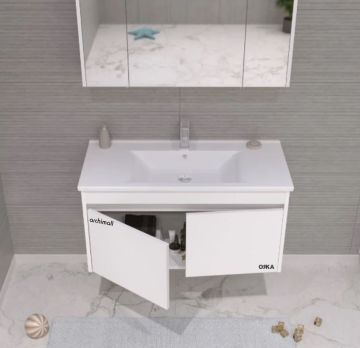 Orka Side 100 cm Kapaklı Asma Banyo Dolabı