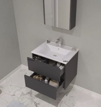 Orka Side 65 cm Çekmeceli Asma Banyo Dolabı