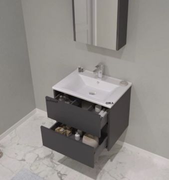 Orka Side 100 cm Çekmeceli Asma Banyo Dolabı