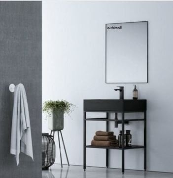 Orka Cape Town 80 cm Siyah Lavabolu Banyo Dolabı