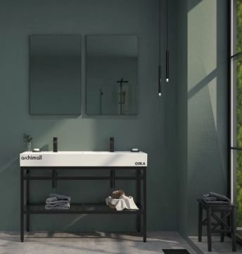 Orka Cape Town 120 cm Siyah Lavabolu Banyo Dolabı