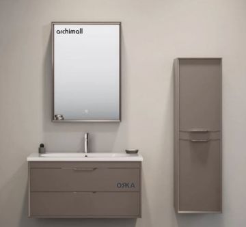 Orka Clay 80 cm Çift Çekmeceli Asma Banyo Dolabı