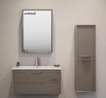 Orka Clay 100 cm Çift Çekmeceli Asma Banyo Dolabı