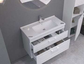 Orka Limpo 80 cm Çekmeceli Asma Banyo Dolabı