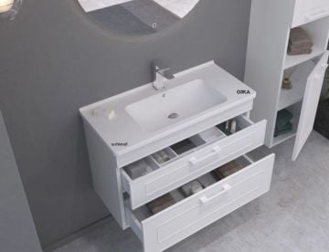 Orka Limpo 100 cm Çekmeceli Asma Banyo Dolabı