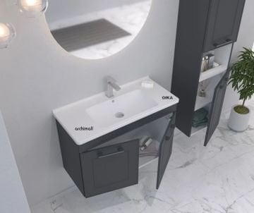 Orka Limpo 80 cm Kapaklı Asma Banyo Dolabı