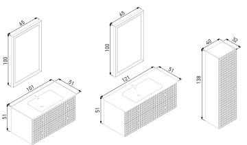 Orka Lipari 120 cm Ayaklı Banyo Dolabı