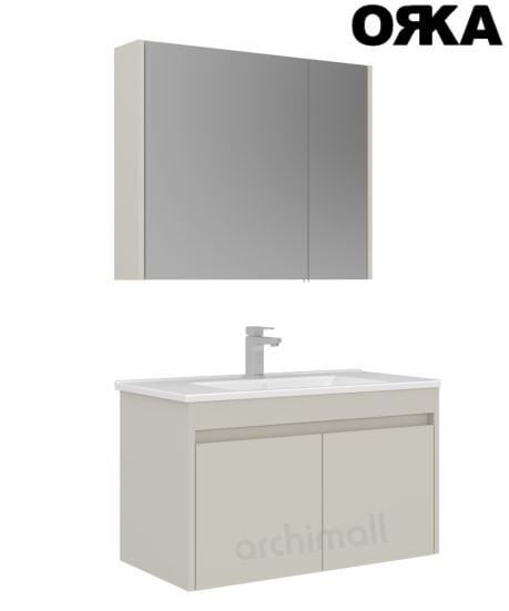 Orka Arno 85 cm Kapaklı Asma Banyo Dolabı