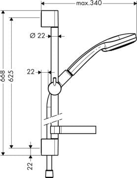Hansgrohe Croma 100 Vario Sürgülü Duş Seti 27772000