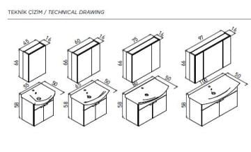 Orka Purus 100 cm Asma Banyo Dolabı