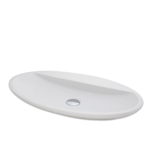 Sarin - Mat Beyaz Oval Tezgah Üstü Lavabo