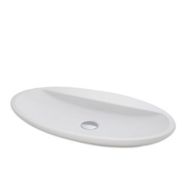 Sarin - Mat Beyaz Oval Tezgah Üstü Lavabo