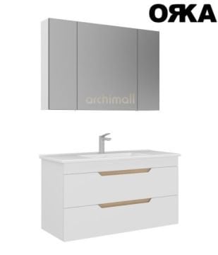 Orka Lena 100 cm Çekmeceli Asma Banyo Dolabı