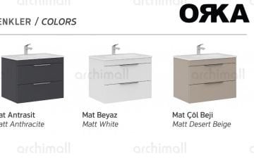 Orka Lena 100 cm Çekmeceli Asma Banyo Dolabı