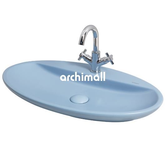 Sarin BD - Mat Arktik Mavi Oval Tezgah Üstü Lavabo