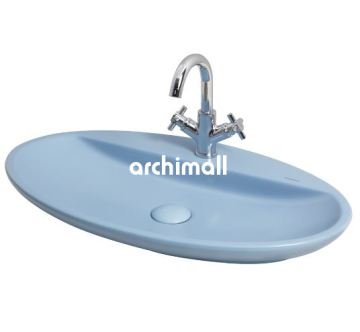 Sarin BD - Mat Arktik Mavi Oval Tezgah Üstü Lavabo