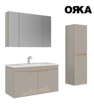 Orka Lena 100 cm Kapaklı Asma Banyo Dolabı