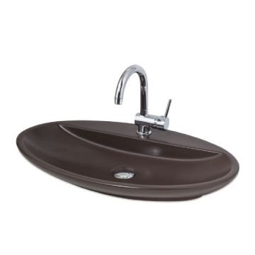 Sarin BD - Mat Moka Oval Tezgah Üstü Lavabo
