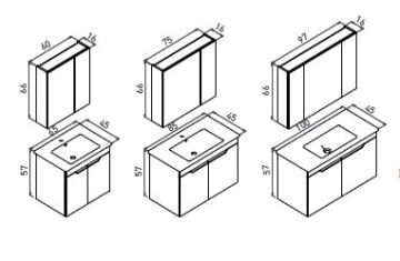Orka Lena 100 cm Kapaklı Asma Banyo Dolabı