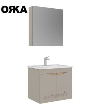 Orka Lena 65 cm Kapaklı Asma Banyo Dolabı