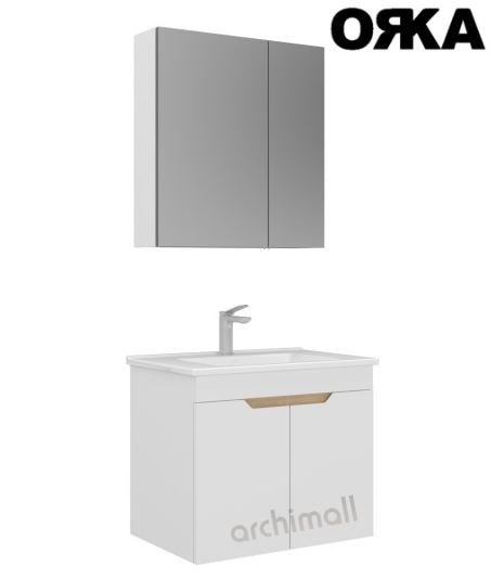 Orka Lena 65 cm Kapaklı Asma Banyo Dolabı