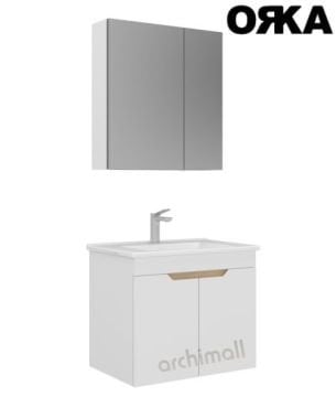 Orka Lena 65 cm Kapaklı Asma Banyo Dolabı