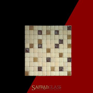 Safranglass 25x25 mm Özel Dizgi Mix Cam Mozaik Kahve
