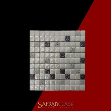 Safranglass 25x25 mm Özel Dizgi Mix Cam Mozaik Siyah