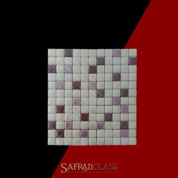 Safranglass 25x25 mm Özel Dizgi Mix Cam Mozaik Mürdüm