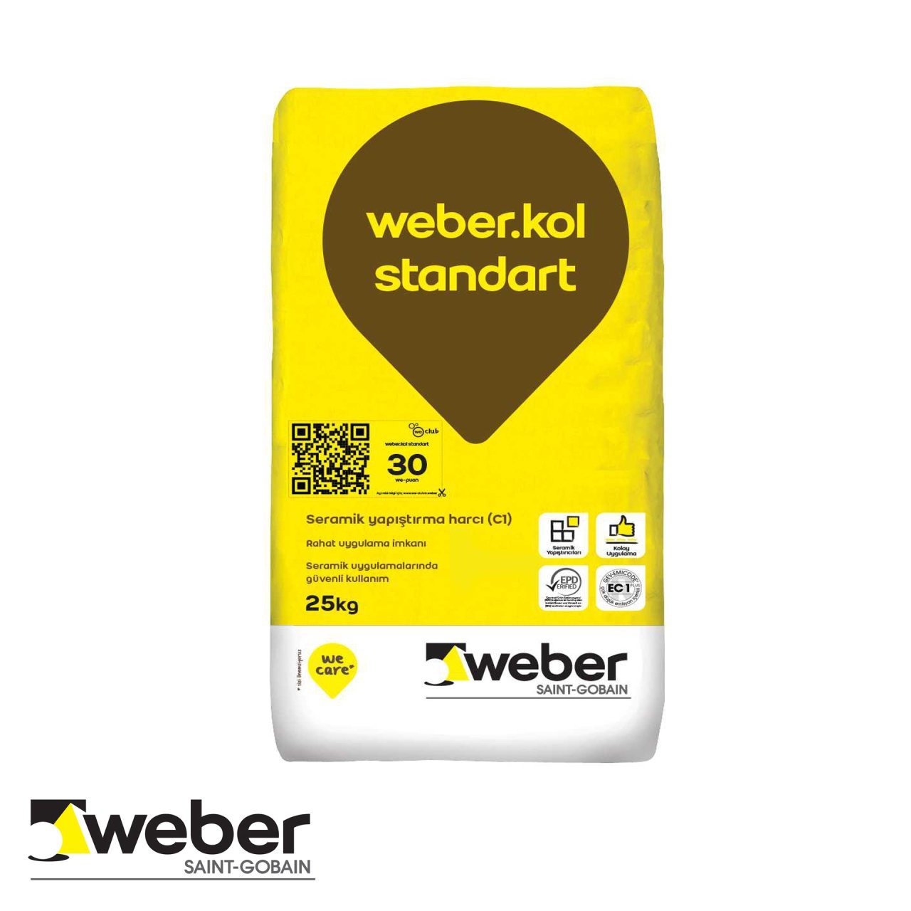 Weber Kol Standart Gri Yapıştırıcı 25 Kg