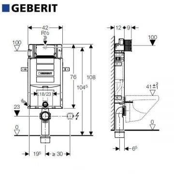 Geberit Sigma Kombifix 12 cm Gömme Rezervuar 110.340.00.5
