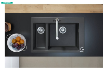 Hansgrohe S510-F635 Ankastre Eviye Grafit Siyahı 43315170