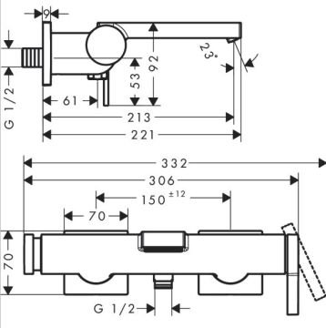Hansgrohe Tecturis E Banyo Bataryası 73420000