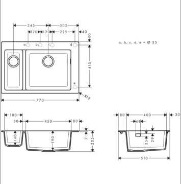 Hansgrohe Grafit Siyah Evye Seti