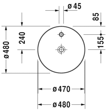 Duravit Cape Cod Duraceram Çanak Lavabo 48 cm 232848