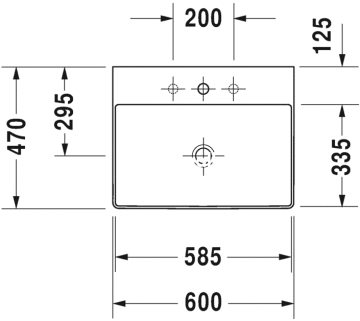 Duravit Durasquare Duraceram Çanak Lavabo 60 cm 235360