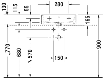 Duravit Vero Air 50 cm Tezgahüstü Lavabo 235050