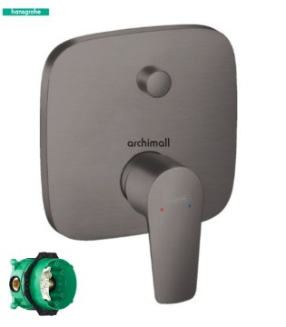 Hansgrohe Talis E Mat Siyah Krom Ankastre Banyo Bataryası Set