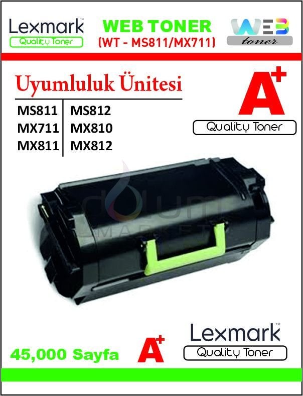 WEB TONER LEXMARK 52D5X00/62D5X00 WT-MS811/MX711