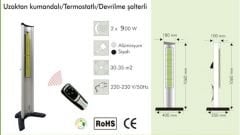 2000W Bio-İnfrared Seramik Ayaklı Termostatlı Isıtıcı