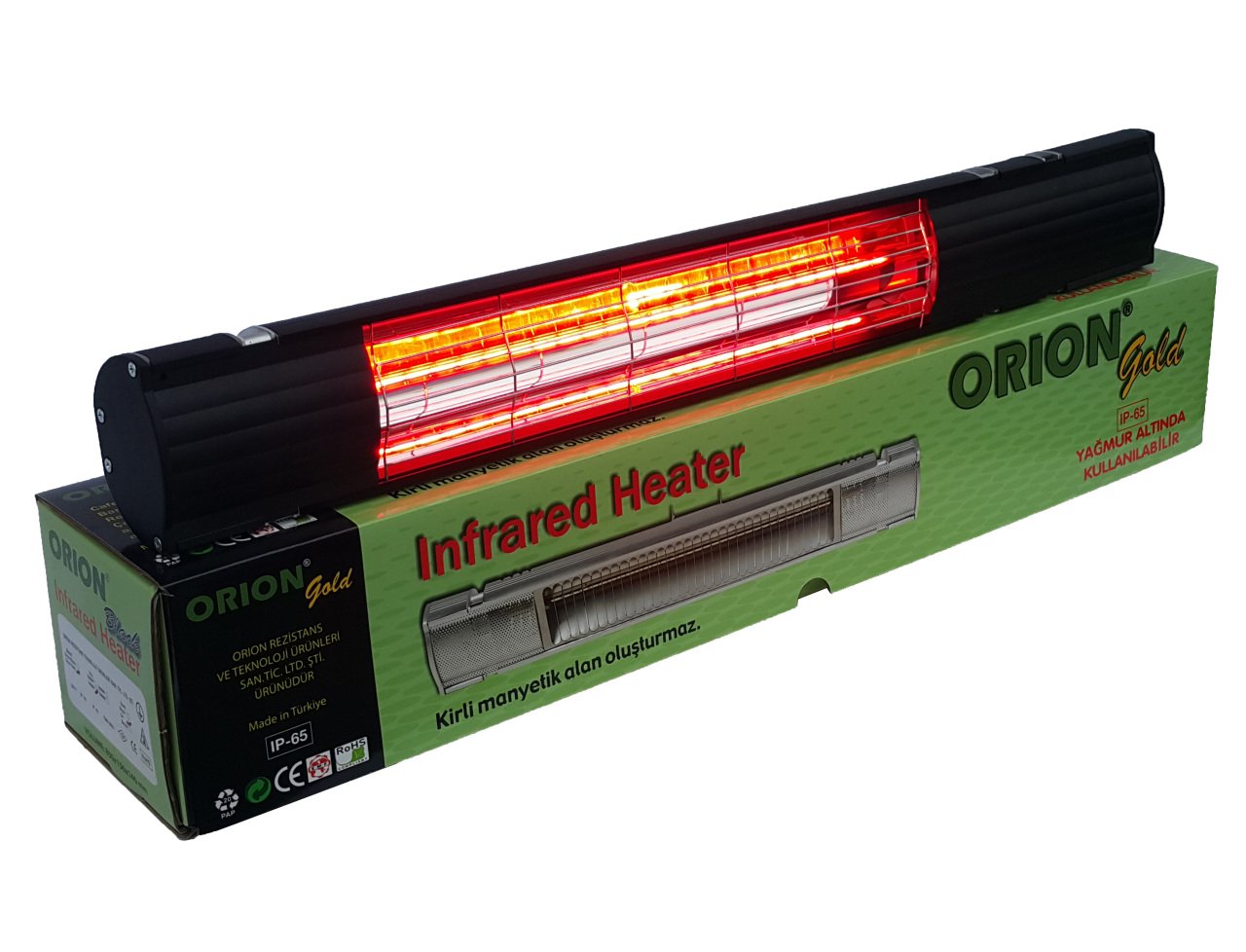 GOLD 2000W Uzaktan Kumandalı Infrared Dış Mekan Isıtıcısı SİYAH
