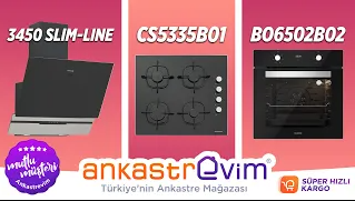 Silverline Siyah Ankastre Set - 3450 Slim-Line 60cm, CS5335B01, BO6502B02 video inceleme