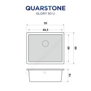 QUARSTONE Glory 50U Tezgah Altı Beyaz Granit Evye