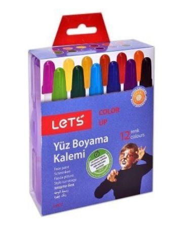 Lets 12 Renk Çevirmeli Yüz Boyama Kalemi