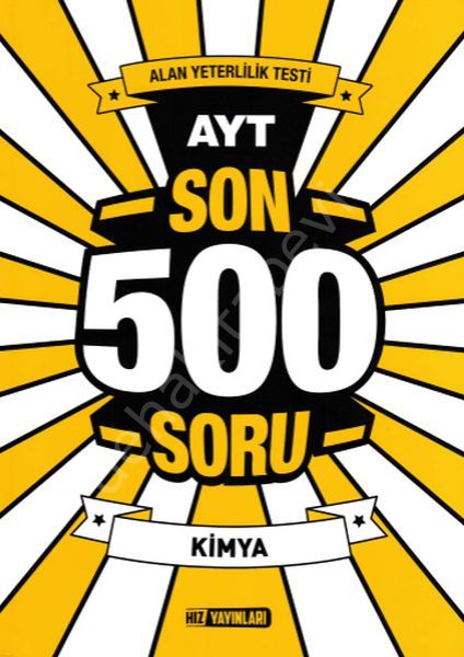 Hız AYT Son 500 Soru Kimya-KAMPANYALI, Hız Yayınları