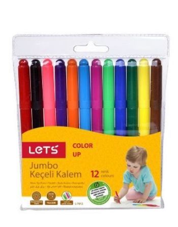 Lets Jumbo Keçeli Kalem 12 Renk L 7012
